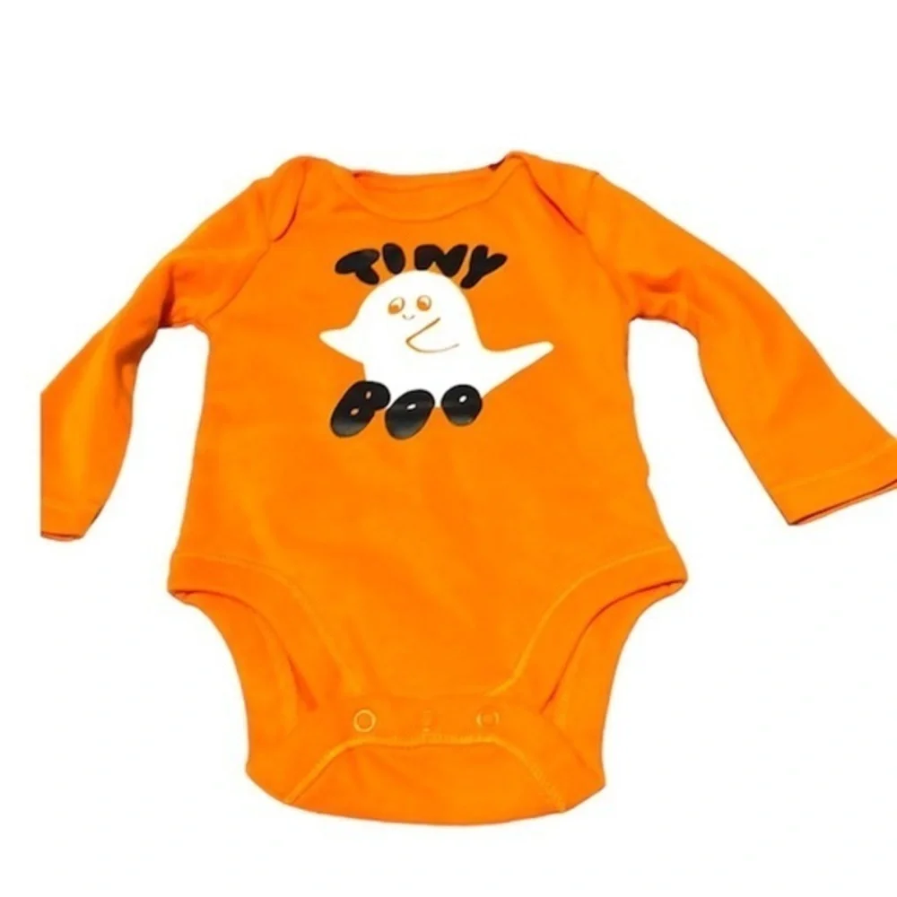 New Old Navy Tiny Boo Orange Halloween Onsie Size 3-6 Months NWT